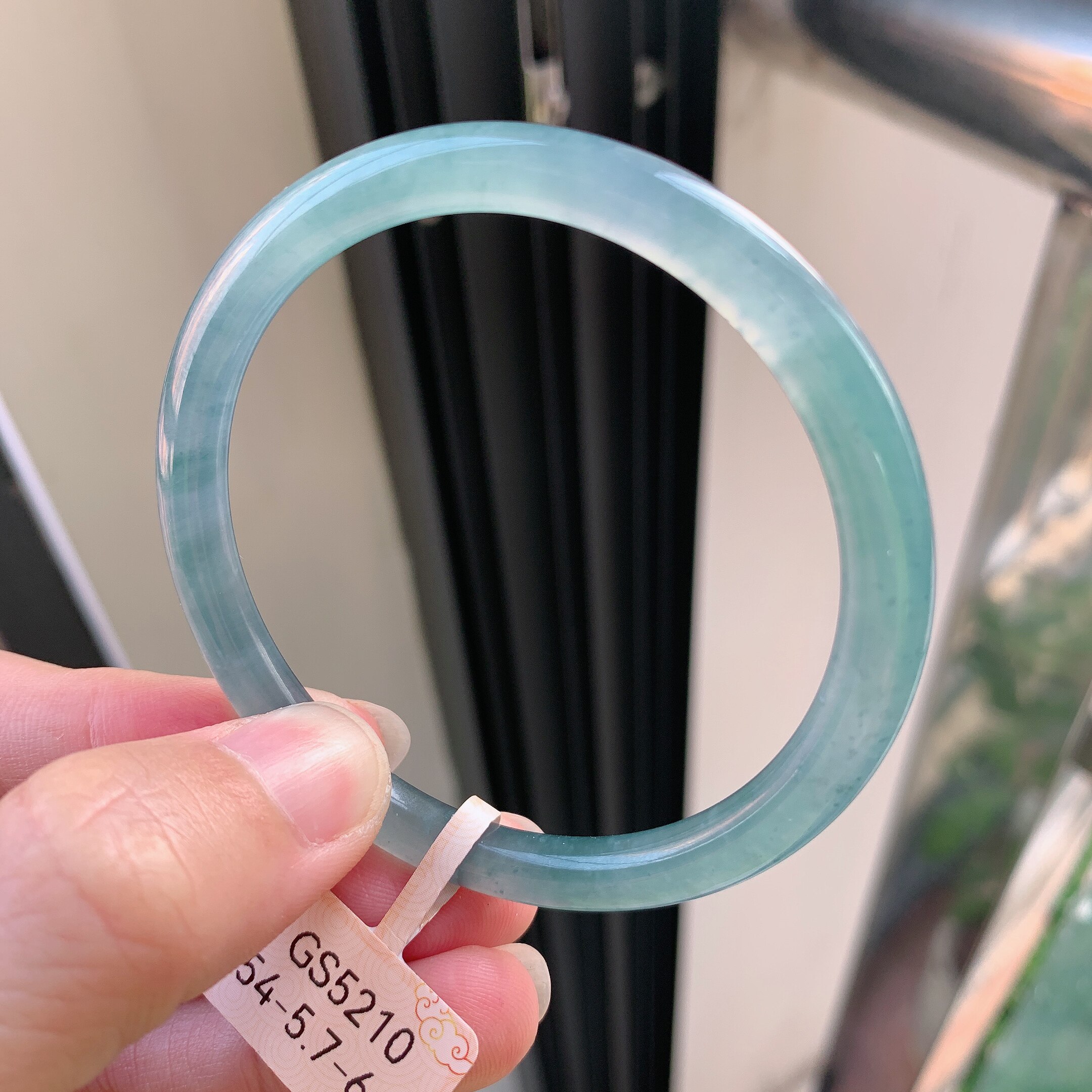 5455圈口天然翡翠a货冰蓝紫圆条手镯有证书平价危料a货国风老蓝水