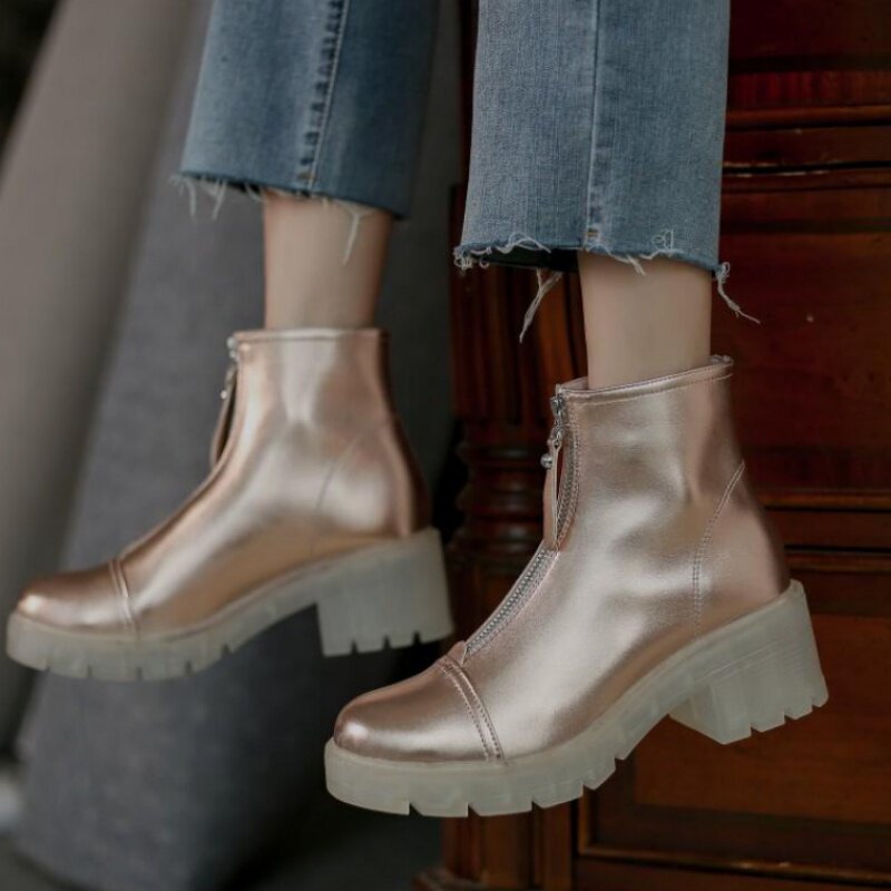 厚底女靴银价格 厚底女靴银图片 星期三