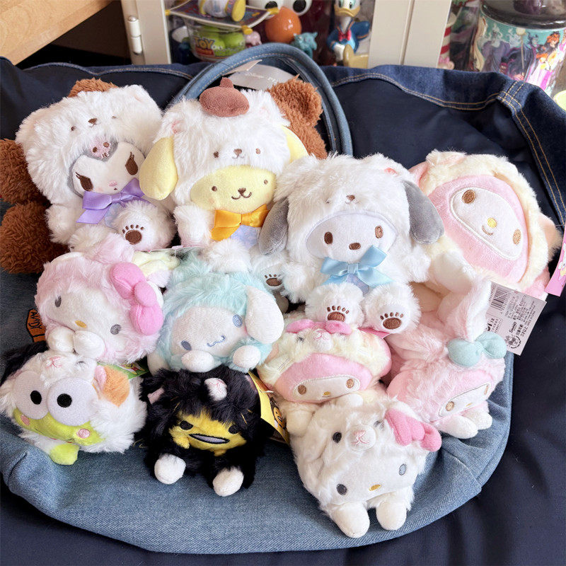 可爱小熊装 趴趴猫咪兔子装库洛米 布丁狗 KT猫 PC狗毛绒公仔挂件