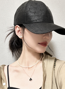 香云纱真丝显脸小高级感棒球帽