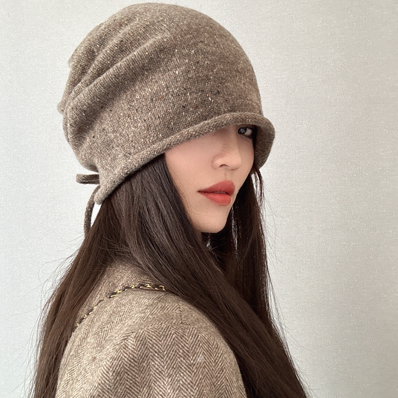 100％wool堆堆帽休闲女秋冬宽松