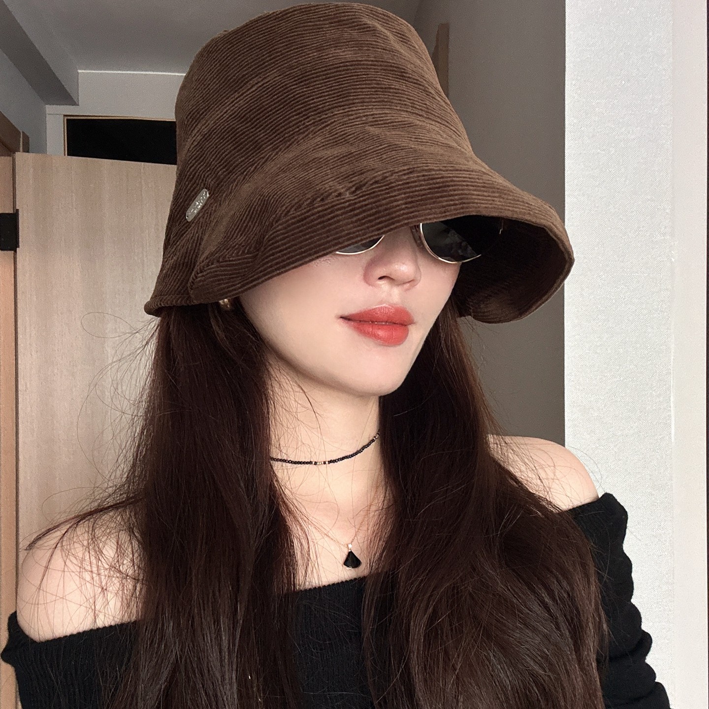 25秋冬升级版！加大抽绳复古日系后短前长灯芯绒渔夫帽松弛感帽子,服饰配件/皮带/帽子/围巾,帽子,淘宝优惠券,粉丝福利购,淘宝优惠卷