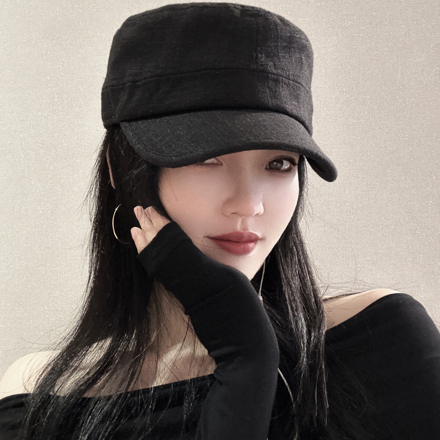 古早chic显高颅顶亚麻平顶帽男女通用春夏百搭鸭舌帽防晒马术帽