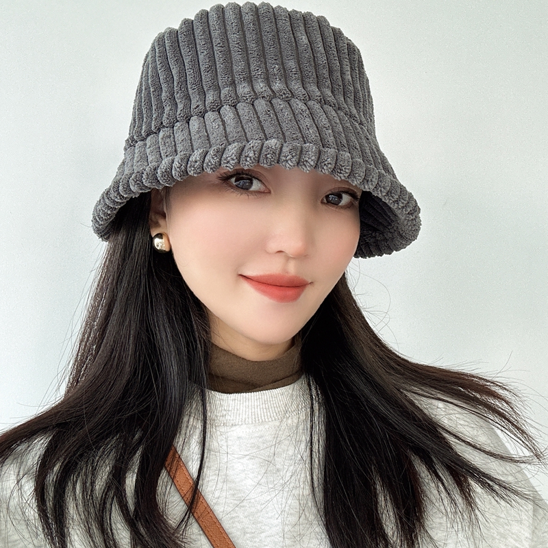 毛绒渔夫帽休闲风男女款秋冬短檐