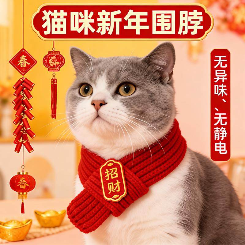 猫咪围脖小狗可爱项圈毛线宠物围巾围兜狗狗保暖配饰红色喜庆新年,宠物/宠物食品及用品,围巾/口水巾,淘宝优惠券,粉丝福利购,淘宝优惠卷