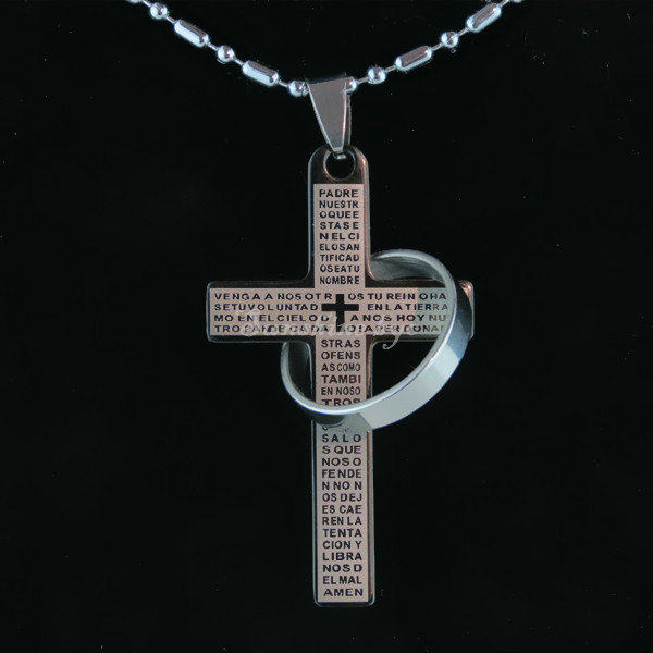 欧美时尚创新十字架圣经戒指组合吊坠项链 魅力男人不锈钢坠子在类目 饰品/流行首饰/时尚饰品新, 项链中 - 来自Buy2taobao.com提供专业的淘宝代购服务