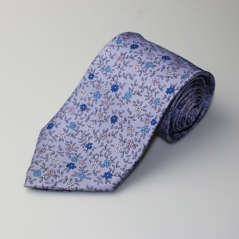 花朵桑蚕丝礼盒装紫色领带包邮