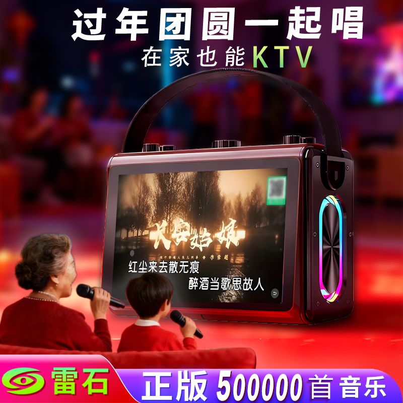 家庭ktv音响k歌家用功放一体音响蓝牙唱歌麦克风带显示屏便携音箱