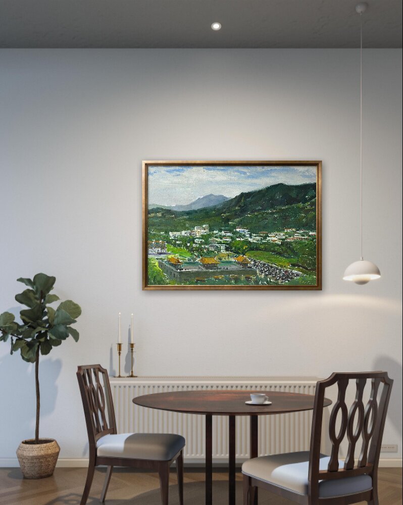天津鼓楼艺术馆推荐名家油画陶学仕作品蓟县盘山尺寸60*80厘米