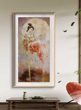 天津新世纪画廊油画定制字画装裱玄关人物油画李继勇油画90*180cm