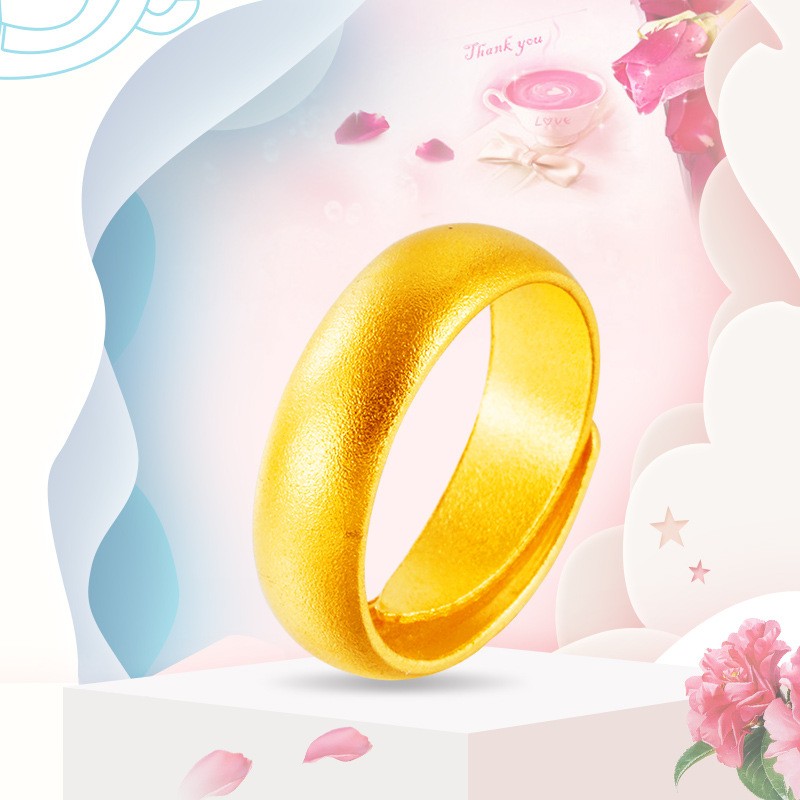 经典仿黄金古法戒指开口男女款情侣戒时尚传承越南沙金首饰