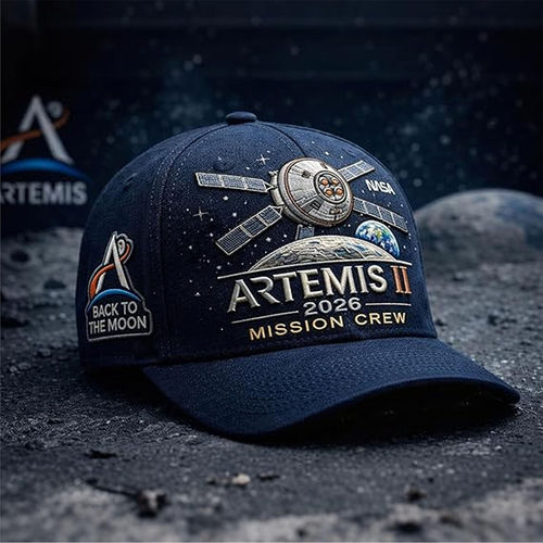 亚马逊新款NASA阿尔忒弥斯2号登月纪念帽子ARTEMIS刺绣棒球帽子