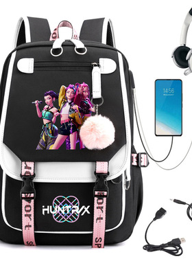 HUNTRX 猎魔女团韩版学生校园书包户外出行双肩背包 热销0724