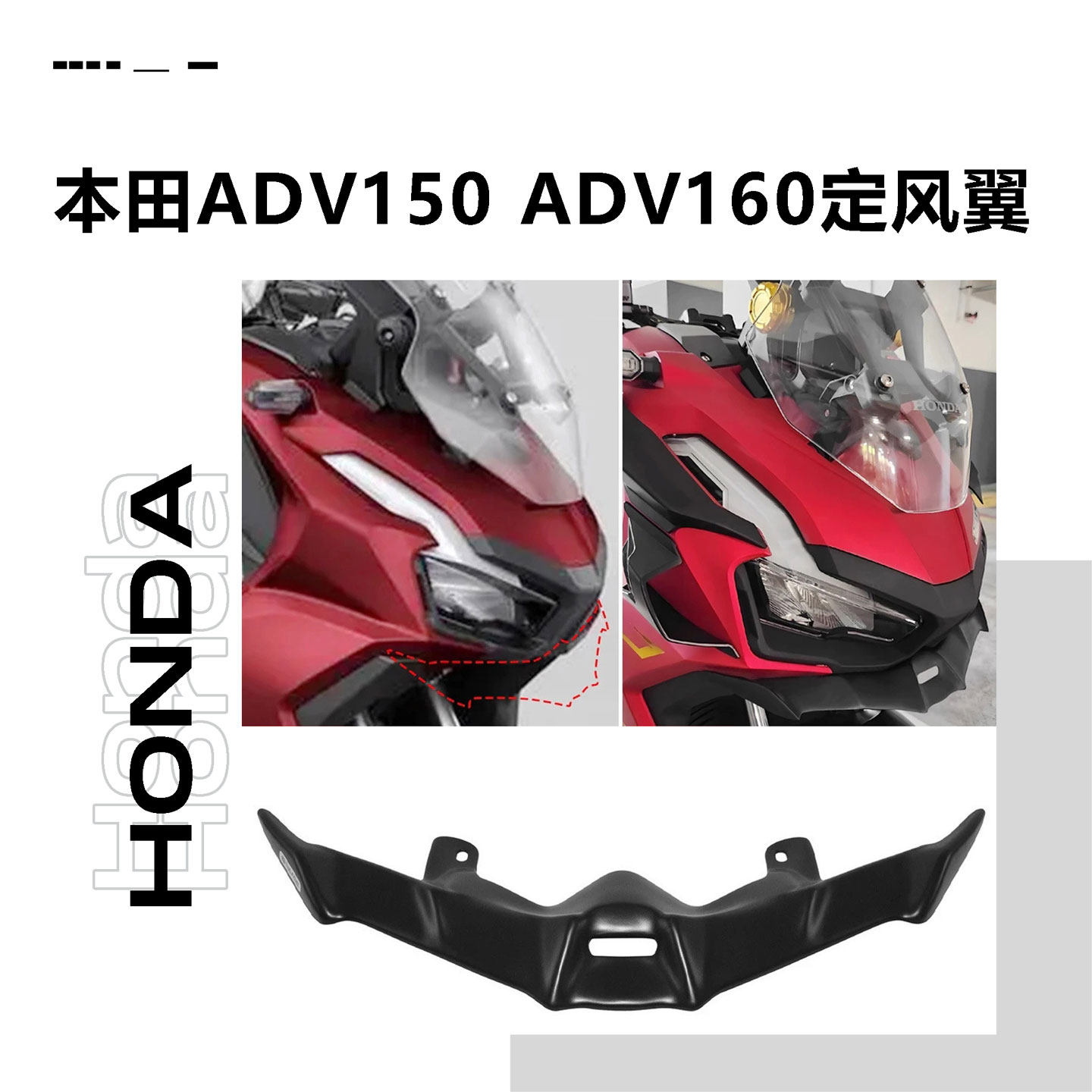 适用本田ADV150 ADV160定风翼改装鸟嘴前唇车头导流罩配件