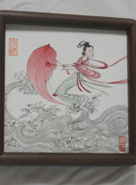 风水装饰画一帆风顺挂画客厅财位装饰 乔迁之喜招财进宝红叶传情