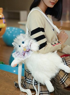 仿真布偶猫娃娃背包玩偶小猫咪宠物毛绒公仔女生儿童生日简纤玩具