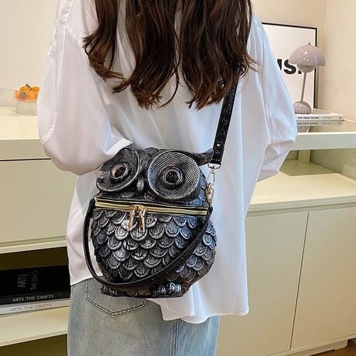 2024创意个性猫头鹰动物造型包包手提包斜挎包生日礼物女生高级感