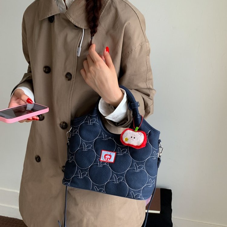 洋气复古牛仔布包包女2025秋冬新款上班通勤单肩斜挎手提菜篮子包