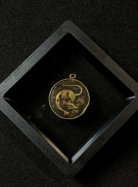 早期回流 十二生肖铜牌吊坠 vintage复古个性金属项链挂坠饰品
