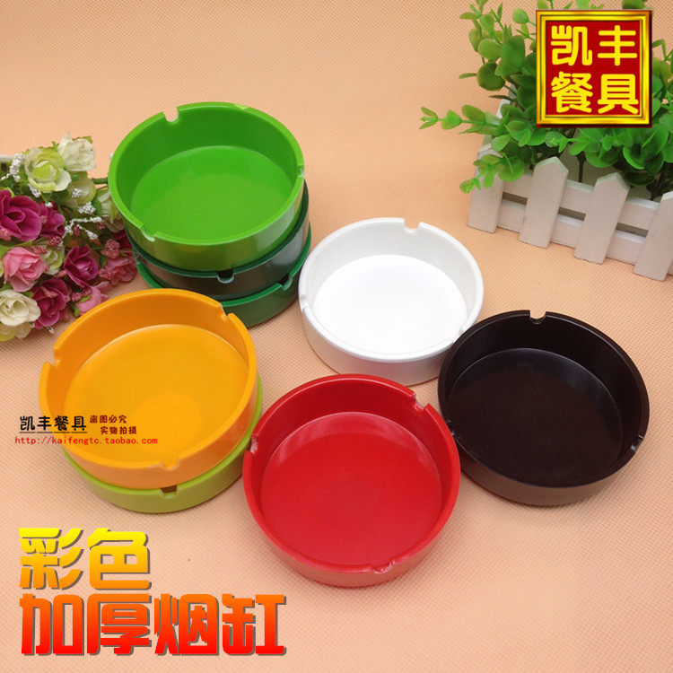 彩色密胺烟灰缸方形圆形塑料仿瓷