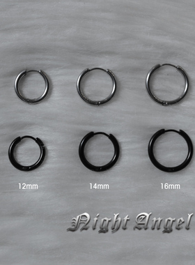 欧美简约ins光面圆圈耳环耳扣朋克港风钛钢不掉色耳饰男女情侣