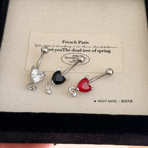 甜酷辣妹黑暗小恶魔肚脐钉肚脐环