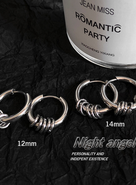 经典不过时耳圈 男女都可的多圆圈耳环耳扣钛钢不掉色冷淡风百搭