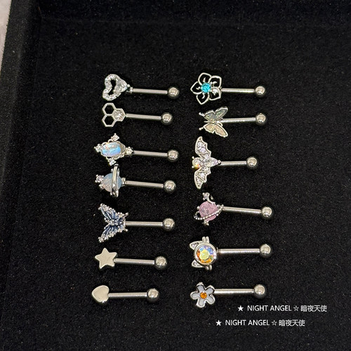 高耳位恶魔钉小众钛钢蝴蝶耳钉