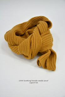 秋冬美拉德色／横机针织纯素色保暖围巾／70%腈纶 5%莱卡 25%羊毛