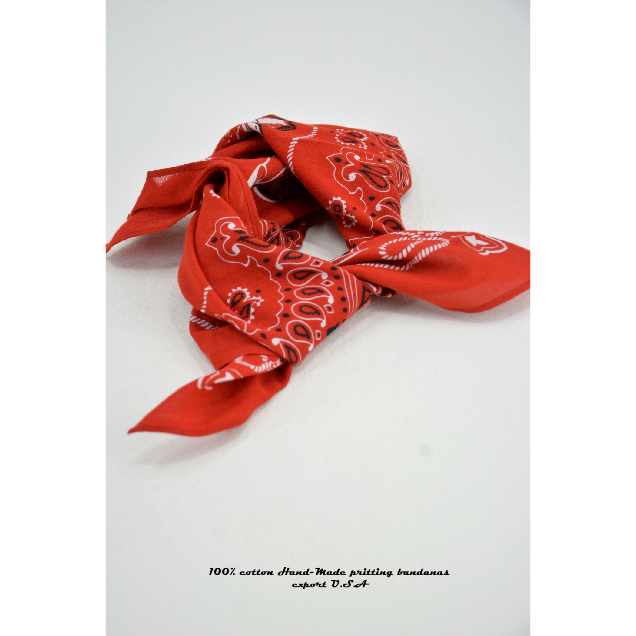 「美国原创经典小熊」棉质佩斯利印花小方巾丝巾头巾围巾 bandana