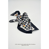 美式 经典 格纹轻薄棉质印花小方巾／丝巾／发带／头巾／领巾／围巾