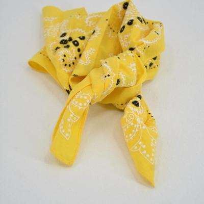 重工绣花涂料印花棉质小方巾发带