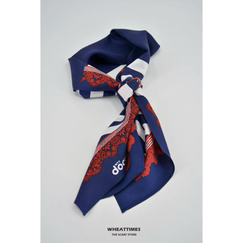 斜纹真丝斜角飘带窄版领巾小丝巾