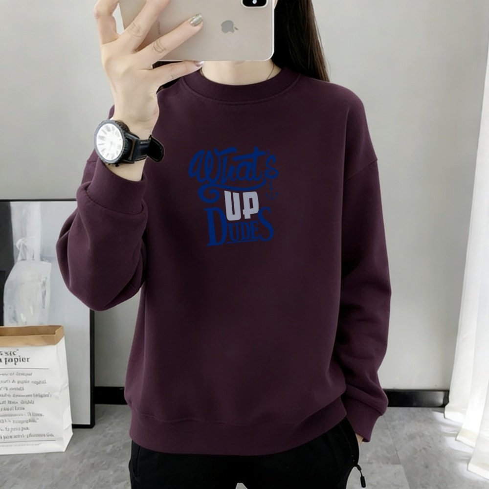 圆领秋冬卫衣女加绒加厚宽松显瘦长袖外套休闲套头外穿百搭上衣服