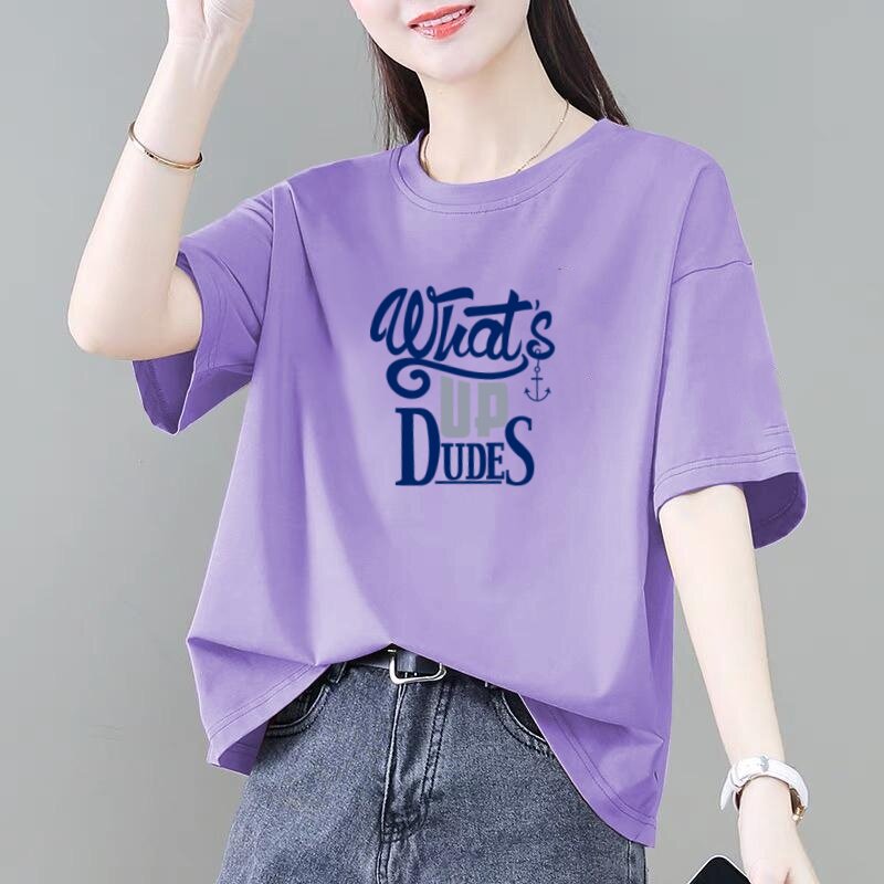 清仓捡漏～100%纯棉短袖t恤女夏装2026宽松圆领女士半袖打底上衣