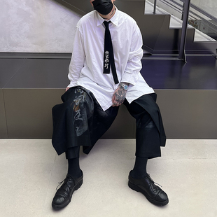 -EvanXX 原创暗黑风同调压力人间失格游龙牛仔双层裙裤