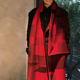 EvanXX 原创暗黑风赤黑围巾羊毛秋冬重磅大衣风衣