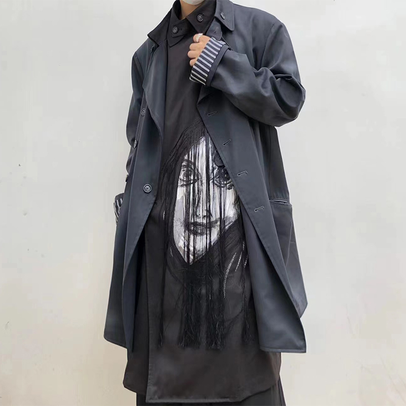 山本暗黑风羊毛鬼脸西装