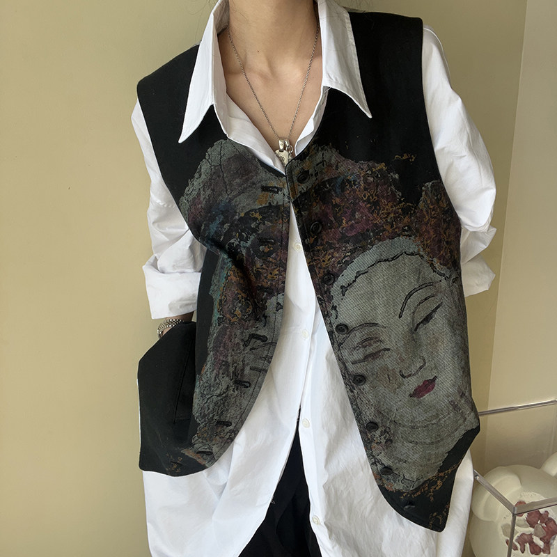 -EvanXX 原创暗黑风山猫轩佛陀内搭外穿牛仔马甲,男装,常规马甲,淘宝优惠券,粉丝福利购,淘宝优惠卷