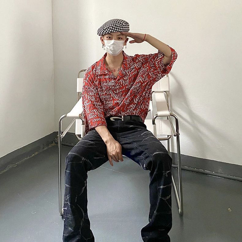 巴黎夏威夷沙滩短袖衬衫