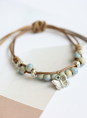 小红书同款手工编织蝴蝶女士饰品手链百搭气质独特小众清冷感现货