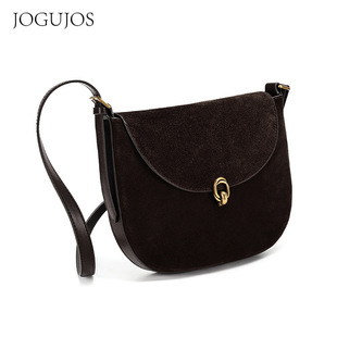 JOGUJOS反绒皮时尚百搭女士腋下包真皮女包高级感复古女士单肩包