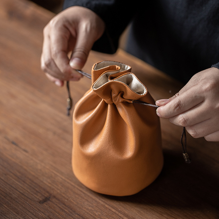 旅行袋皮质旅行茶具首饰袋锦囊小布包手串佛珠抽绳束口荷包收纳袋