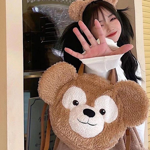 达菲熊大脸包小熊双肩包大容毛绒背包通勤单肩斜挎包单肩包爱心包,箱包皮具/热销女包/男包,通用款女包,淘宝优惠券,粉丝福利购,淘宝优惠卷