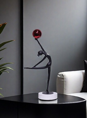 欧式轻奢抽象跳舞女孩人物艺术雕塑摆件客厅玄关样板房家居装饰品