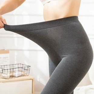 女外穿薄款 袜踩脚裤 秋裤 加绒加厚连裤 保暖显瘦 冬季 螺竖条纹打底裤
