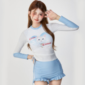 猫咪可爱日系纯欲风少女分体泡温泉游泳衣女 长袖 Mimoi Closet新款
