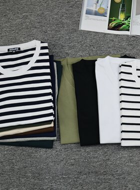 夏季纯棉短袖T恤女式中性宽松圆领百搭纯色基础休闲打底衫棉