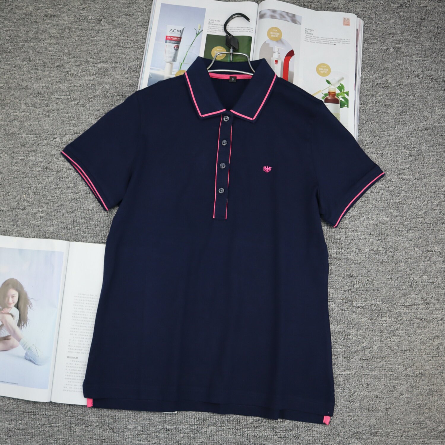 纯棉女式T恤短袖夏季翻领上衣打底衫休闲简约百搭100%棉