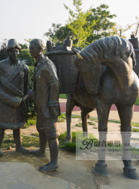 茶马古道主题雕塑玻璃钢马帮人物